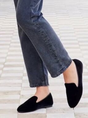 Birdies Women’s The Starling Loafers in Black Velvet Size 9.5